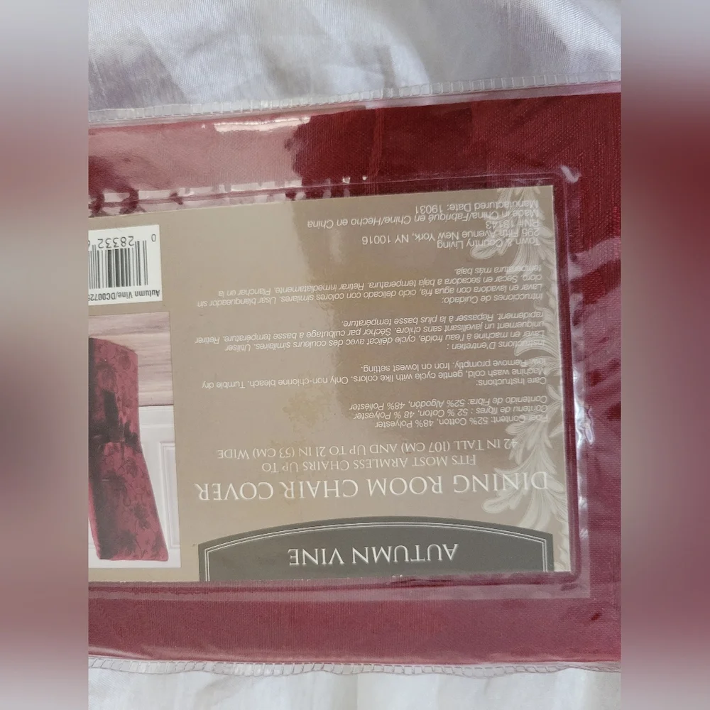 Autumn VINE (Wine Color) Dining ROOM CHAIR COVERS